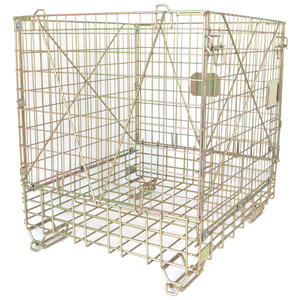 כלוב אחסון רשת פלדה מגולוונת מתקפל וחוסך מקום, עם סגירת אבזם, קיבולת ניתנת להתאמה אישית - Product Image 6