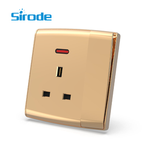 Sirode S2 Series British Standard Modern Gold Color Luxury 3 Gang 1 Way Electric Wall <strong>Light</strong> Switches and <strong>Sockets</strong> for Home - Product Image 6