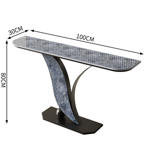 Table d'entrée, meuble d'entrée, étagère d'entrée de luxe haut de gamme en dalle de roche, style moderne et épuré pour salon - Product Image 3