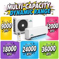 Climatiseur split à fréquence variable GrandCool 9k-36k BTU, classe énergétique A++, contrôle climatique multi-tailles HVAC, CE