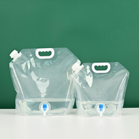 Nouveau produit Sac à eau portable en PE de 10 litres avec valve papillon, bec verseur et robinet