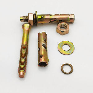 Ancres à manchon en acier au carbone antidérapantes en forme d'aileron de requin M6 M10, boulons d'ancrage en zinc jaune avec écrou et manchons en <span class=keywords><strong>plastique</strong></span> - Product Image 4