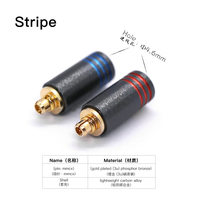 Konektor MMCX Stripe Tembaga Pin Earphone MMCX Female Plug Audio Jack Adaptor Headphone Lubang 4.6mm