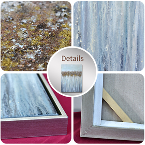 Dipinto a Mano Astratto Dorato con Texture Acrilica, Paesaggio di Lusso con Foglia d'Oro, Pittura a Olio per Decorazione Murale - Product Image 5