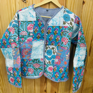 High Quality Cotton Women's <b>Quilted</b> <b>Jacket</b> Block Printed Boho Style <b>Quilted</b> Handmade <b>Jackets</b>, Button Closer <b>Jacket</b> for Wholesale - Product Image 1
