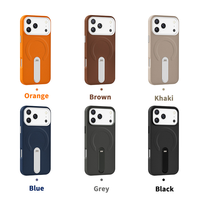 Étui de téléphone compatible avec iPhone 18pro, support rotatif invisible, coque de protection magnétique en cuir pour Apple 15/16