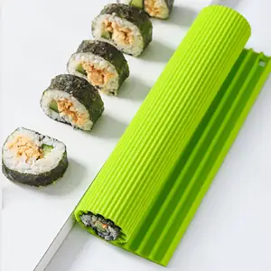 Diskon besar NISEVEN alat penggulung Sushi silikon dua sisi dapat dipakai ulang tikar penggulung Sushi anti lengket gadget dapur