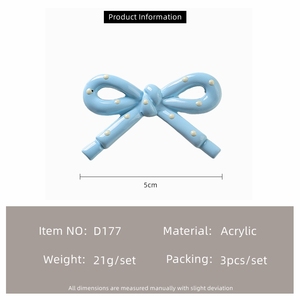 Set 3 Buah Jepit Rambut Warna-warni Gaya Kartu Hiasan Kupu-kupu Bahan Pita 5cm untuk Aksesoris Pita Rambut - Product Image 6