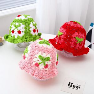 En gros Doux Fleur <span class=keywords><strong>Crochet</strong></span> Tricoté À La Main Chapeau Seau Vintage Fleur Coton Tricoté À La Main Creux Chapeau De Pêcheur - Product Image 6