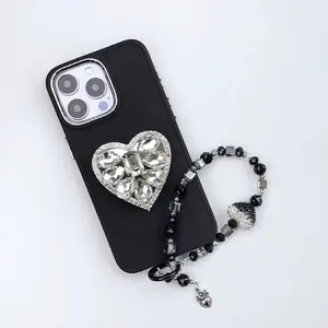 Große Liebe ins Diamant Galvanik Weiches Silikon Handy Plus Handgelenk Seil Hülle Hülle für iPhone 14 15 13 12 11 Pro max