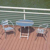 Ensemble de mobilier de jardin et de balcon moderne, décontracté et minimaliste en aluminium sur mesure, avec table et chaises d'extérieur pour salon de thé