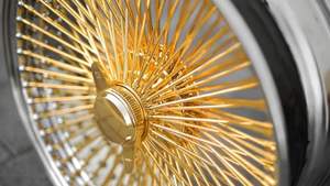 Roue en fil de fer 13 14 15 16 17 18 20 22 pouces dorée de luxe Spinner mamelon Standard dentelle droite croisée 72 100 150 bords de rayon - Product Image 3