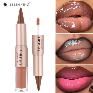 Custom Logo Mineral Oil Lipstick <strong>Lip</strong> Liner 2-in-1 Waterproof Matte Long Lasting High Pigment Shiny Moisturizing Plumper <strong>Lip</strong> - Product Image 4