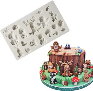 Forest Animals Fondant Molds Zoo Animal Silicone Mold for Chocolate Candy Resin mould silicone form