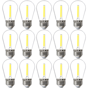 Thân thiện với môi AC 120V 1 Wát 100lm 2200K E26 <span class=keywords><strong>LED</strong></span> Filament S14 bóng đèn với <span class=keywords><strong>ul</strong></span> FCC chứng nhận cho ngoài trời khu dân cư chuỗi đèn - Product Image 6