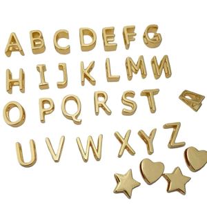 Jinyuan Fashion Wholesale Brass 18K Gold Plated Zircon Alphabet Initial Letters <strong>Charms</strong> for DIY Bracelet Necklace Making - Product Image 4