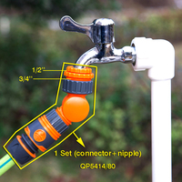 Raccord de robinet en plastique anti-flexion 4/6 points filetage interne 1/2'' rotatif à 180 degrés pour outils de jardinage