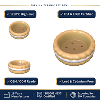 Bol en céramique personnalisé en forme de biscuit pour animaux de compagnie, impression de logo personnalisée, mignon, pour chien et chat, gamelle d'alimentation et d'eau, vente en gros, OEM, bols pour animaux