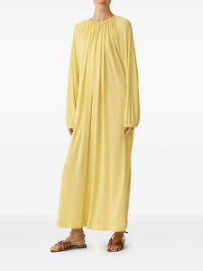 2025 dubaï adultes vêtements islamiques O cou à volants <span class=keywords><strong>jeunes</strong></span> dames quotidien Abaya couleur Pure en mousseline de soie tissu robe - Product Image 3