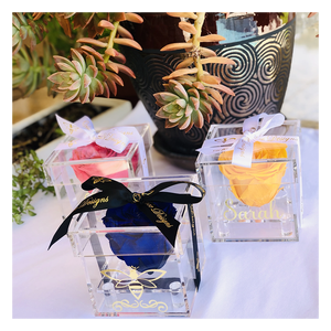 Eternal Flower <strong>Box</strong> <strong>Preserved</strong> Clear <strong>Acrylic</strong> <strong>Single</strong> <strong>Preserved</strong> <strong>Rose</strong> Flower <strong>Box</strong> for Enchanted Forever <strong>Preserved</strong> <strong>Rose</strong> - Product Image 3