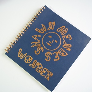 Taccuino con marchio personalizzato A5 con copertina rigida quaderno blu pelle sintetica con 100gsm grande stile a spirale - Product Image 2