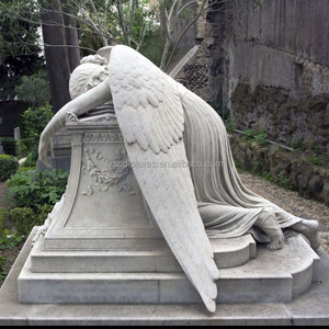 A grandezza naturale Italia pietra sdraiato angelo in lutto su cimitero - Product Image 5