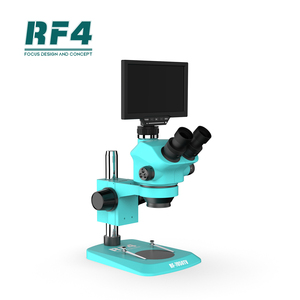 <span class=keywords><strong>Microscope</strong></span> trinoculaire professionnel Rf4 avec caméra 4K, écran, éclairage annulaire à 144 LED, zoom 7-50x pour la soudure électronique et la réparation de circuits imprimés - Product Image 3
