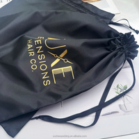Pochette en satin de soie recyclable pour le rangement des extensions de cheveux, des perruques et des produits capillaires, sacs de voyage en satin