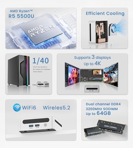 Mini PC GenMachine de Nueva Generación con <span class=keywords><strong>AMD</strong></span> <span class=keywords><strong>Ryzen</strong></span> 5 <span class=keywords><strong>5500U</strong></span>, 64GB DDR4 SSD, Windows 11 para Empresas, con WiFi6, GPU de 2GB y Enchufes para EE. UU./UE/Reino Unido/Australia/Japón - Product Image 5