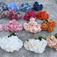 Produk Terlaris Pabrik DKB, Dekorasi Bunga Hydrangea 5 Kepala Besar dari Sutra Buatan Premium untuk Dekorasi Rumah