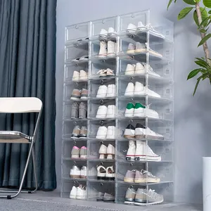 Acrylic Shoe Cabinet High Light Transmission Transparent Slippers Sneakers Storage Shoes Box Thickened Dustproof Shoe Organizer