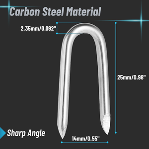 Clous de clôture galvanisés <span class=keywords><strong>en</strong></span> acier au carbone <span class=keywords><strong>en</strong></span> forme de <span class=keywords><strong>U</strong></span> <span class=keywords><strong>pour</strong></span> l'installation de clôtures <span class=keywords><strong>en</strong></span> bois et de grillages métalliques - Product Image 5