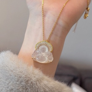 Collar de Plata de Ley S925 de Lujo Ligero con Colgante de Oliva, Zirconia Azul Ojo de Caballo Deslumbrante, para Mujer, Colgantes Finos - Product Image 5