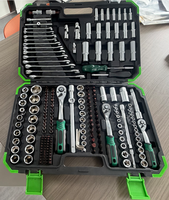 Ensemble d'outils à douilles professionnels de 216 pièces, finition nickel perlé, 72 dents, outils de réparation automobile et outils à main pour la maison avec étui portable