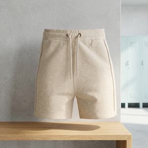 Shorts Bermuda Homme Taille Mi-Haute avec Cordon de Serrage 100% Coton Couleur Unie Décontracté Respirant Tricoté - Product Image 2
