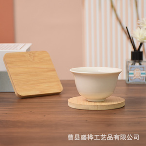 Posavasos Cuadrado de Bambú de Color Sólido, Aislante del Calor, para Vajilla y Decoración del Hogar - Product Image 4