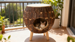 Rahat yükseltilmiş kedi yatak Pet kedi evi kürklü arkadaşlar için rahat yatak Rattan artefakt kedi evi - Product Image 2