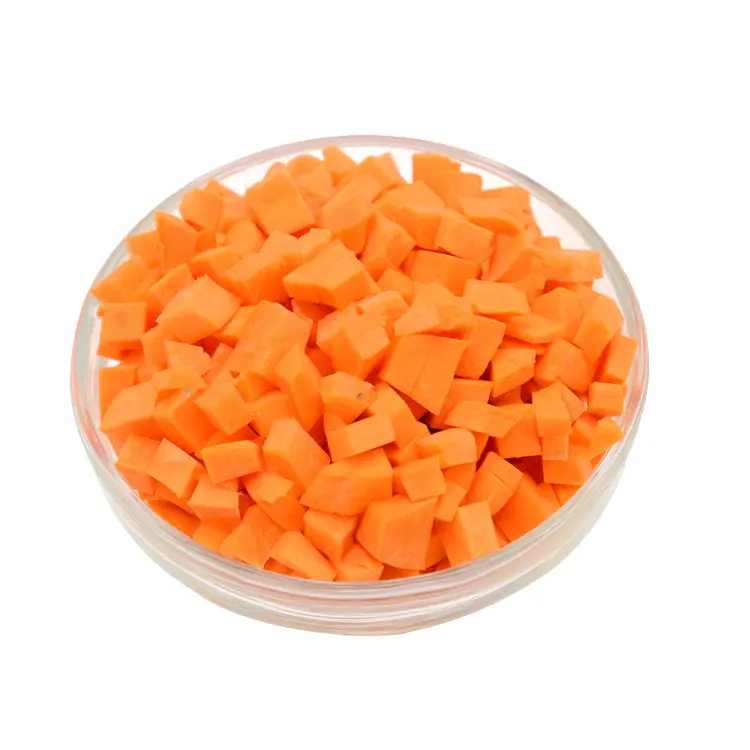 Carottes congelées congelées tranches de carottes coupées en dés carottes hachées