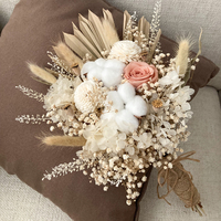 Bouquet de mariée en forme d'éventail de roses éternelles bohèmes en gros pour mariage
