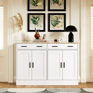 Buffet en bois <span class=keywords><strong>de</strong></span> luxe personnalisé buffet <span class=keywords><strong>crédence</strong></span> blanc et <span class=keywords><strong>noir</strong></span> pour salon salle à manger cuisine avec fonctions <span class=keywords><strong>de</strong></span> rangement - Product Image 3