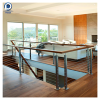 Système de garde-corps d'escalier intérieur personnalisé, garde-corps moderne en câble d'acier inoxydable pour la maison, les restaurants et les villas