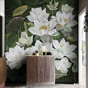 Tranh khảm kính nghệ thuật thủ công Centurymosaic, họa tiết hoa tùy chỉnh, tranh tường toàn kính, gạch khảm trang trí tường, sản xuất tại Thái Lan — ảnh 1