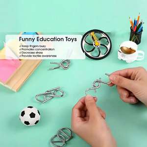 Jouet de puzzle en métal, <span class=keywords><strong>solution</strong></span> de puzzle, jouet éducatif intelligent Montessori 8 en 1 pour enfants, <span class=keywords><strong>casse</strong></span>-tête - Product Image 3