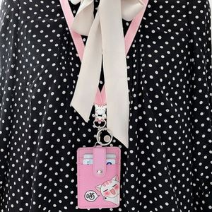 Ready to Ship Zimi Fashion PU Leather Credit <b>Card</b> <b>Holder</b> with Lanyard 3 in Size No Closure-Exquisite Gift Bag Case for Friend - Product Image 1