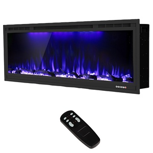 Indoor Media 100 Inch Royal Slim Built-in Electric Fireplace Heaters Decor The Most Realist <strong>Fire</strong> Flame Light - Product Image 1