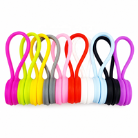 Pengatur Kabel Magnetik, Pembungkus Kabel Silikon yang Dapat Digunakan Kembali dan Penggulung Earphone untuk Headphone, Kabel Pengisi Daya USB, Perjalanan, dan Meja