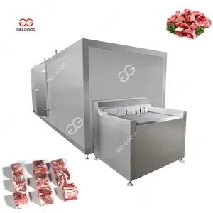 Totalmente Automático Contínuo IQF Túnel Congelamento Carne Peixe Explosão Congelador Equipamento Frozen Meat Cube Machine