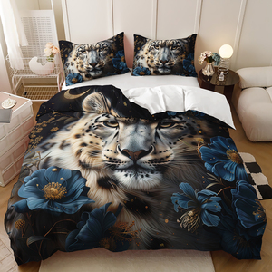 Ensemble de literie léopard tigre Ensemble de housse de <span class=keywords><strong>couette</strong></span> sauvage doux et confortable à imprimé léopard et tigre exotique - Product Image 1