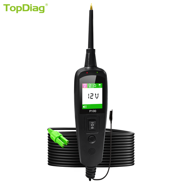 TOPDIAG P100 Automotive Circuit Tester Car and Truck Electrical System Testing Diagnostic Tool with 10 Meter Cable