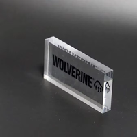 Blocs en plastique acrylique modernes pour anniversaire avec logo imprimé, épaisseur 15 mm, transparents, tailles personnalisables